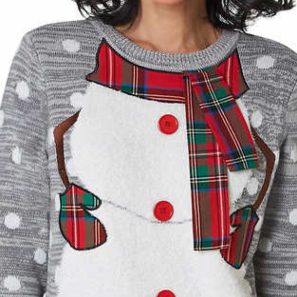Ugly XMAS Christmas Holiday Sweater Snowman Snow A - Picture 7 of 12